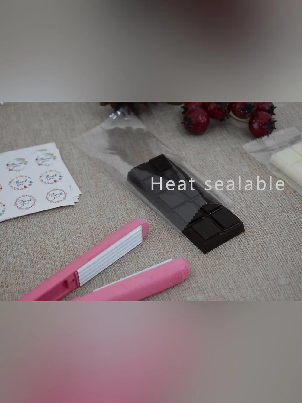 NWT 300 Heat Seal Bags + Thank You Stickers, Small Business Supplies Packaging